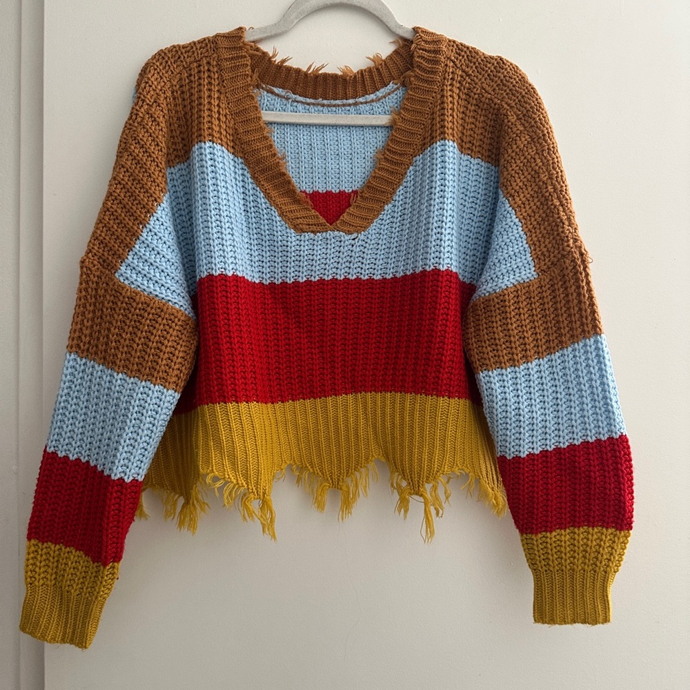 Colorful Striped Women's Sweater